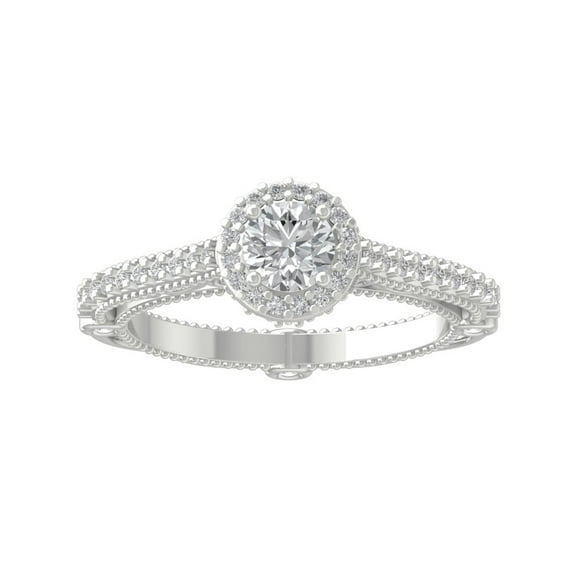 ARAIYA FINE JEWELRY 10K White Gold Round-shape Diamond Engagement Ring (1 cttw, I2-I3 Clarity, I-J Color) Size 9.5