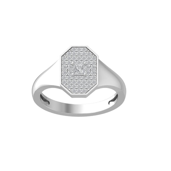 ARAIYA FINE JEWELRY 10K White Gold Round-shape Diamond Fashion Ring (1/3 cttw, I2-I3 Clarity, I-J Color) Size 10