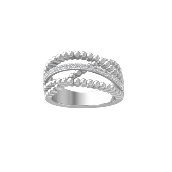 ARAIYA FINE JEWELRY 10K White Gold Round-shape Diamond Fashion Ring (1/4 cttw, I2-I3 Clarity, I-J Color) Size 5.5