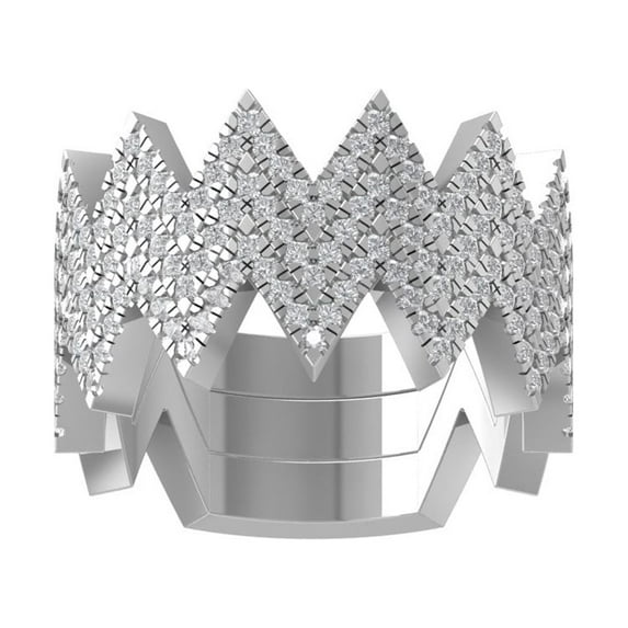 ARAIYA FINE JEWELRY 10K White Gold Round-shape Diamond Stackable Ring (3/4 cttw, I2-I3 Clarity, I-J Color) Size 6.5