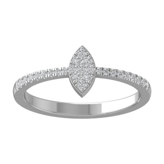 ARAIYA FINE JEWELRY 10K White Gold Round-shape Lab Grown Diamond Composite Ring (1/5 cttw, VS Clarity, D-F Color) Size 6.5