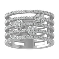 ARAIYA FINE JEWELRY 10K White Gold Round-shape Lab Grown Diamond Fashion Ring (1/2 cttw, VS Clarity, D-F Color) Size 10