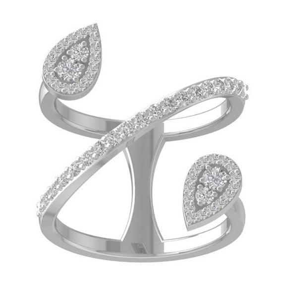 ARAIYA FINE JEWELRY 10K White Gold Round-shape Lab Grown Diamond Fashion Ring (1/2 cttw, VS Clarity, D-F Color) Size 8.5