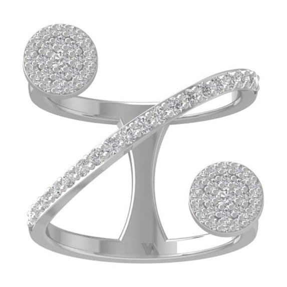 ARAIYA FINE JEWELRY 10K White Gold Round-shape Lab Grown Diamond Fashion Ring (1/2 cttw, VS Clarity, D-F Color) Size 8