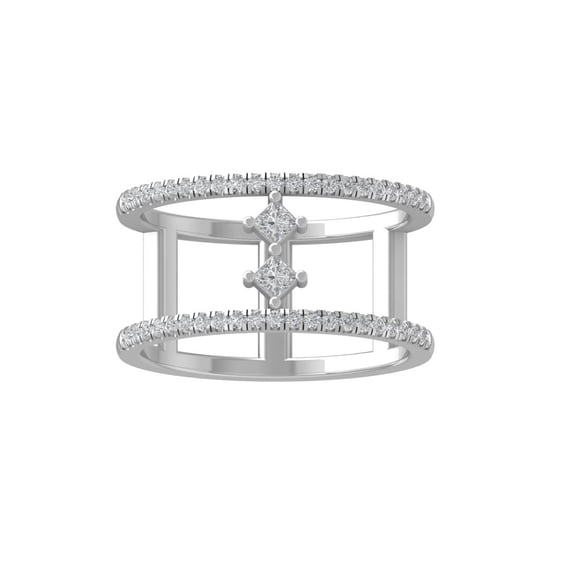 ARAIYA FINE JEWELRY 10K White Gold Round-shape Lab Grown Diamond Fashion Ring (1/3 cttw, VS Clarity, D-F Color) Size 6