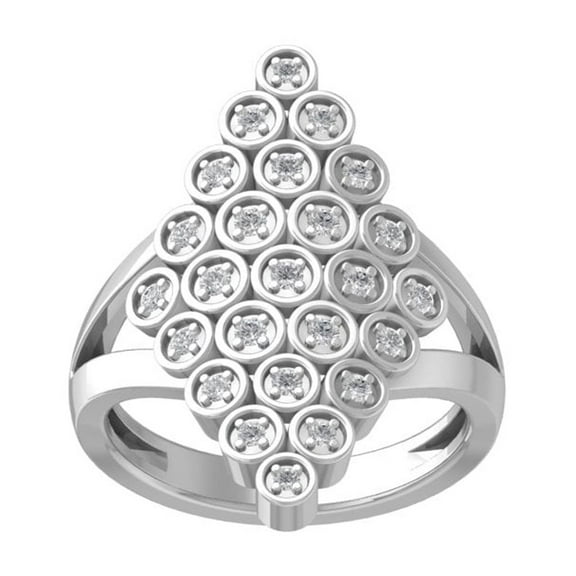 ARAIYA FINE JEWELRY 10K White Gold Round-shape Lab Grown Diamond Fashion Ring (1/4 cttw, VS Clarity, D-F Color) Size 5.5