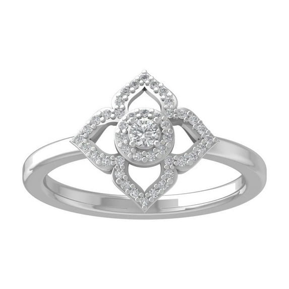 ARAIYA FINE JEWELRY 10K White Gold Round-shape Lab Grown Diamond Fashion Ring (1/4 cttw, VS Clarity, D-F Color) Size 9