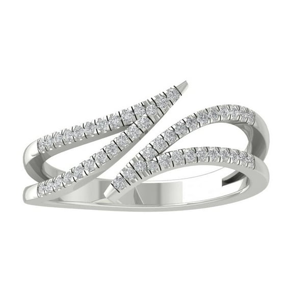 ARAIYA FINE JEWELRY 10K White Gold Round-shape Lab Grown Diamond Fashion Ring (1/5 cttw, VS Clarity, D-F Color) Size 6.5