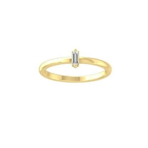 ARAIYA FINE JEWELRY 10K Yellow Gold Baguette-shape Diamond Solitaire Engagement Ring (1/10 cttw, I-J Color, I1 Clarity) Size 8