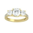 thumbnail image 1 of ARAIYA FINE JEWELRY 10K Yellow Gold Cushion Cut and Round Shape Lab Grown Diamond Prong-Set Three Stone Ring Size 6 (1 1/2 cttw, D-F Color, VS Clarity), 1 of 6