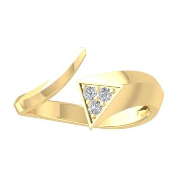 ARAIYA FINE JEWELRY 10K Yellow Gold Diamond Bypass Open Band Ring (1/10 cttw, I-J Color, I2-I3 Clarity) Size 10