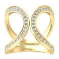 thumbnail image 1 of ARAIYA FINE JEWELRY 10K Yellow Gold Diamond Bypass Open Band Ring (1/3 cttw, I-J Color, I2-I3 Clarity) Size 5, 1 of 6