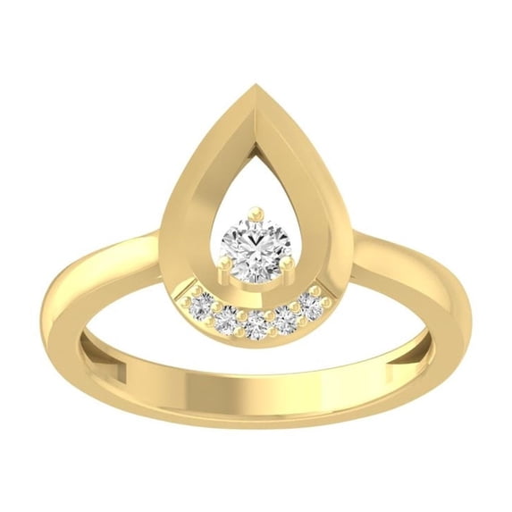 ARAIYA FINE JEWELRY 10K Yellow Gold Diamond Cluster Band Ring (1/6 cttw, I-J Color, I2-I3 Clarity) Size 5.5