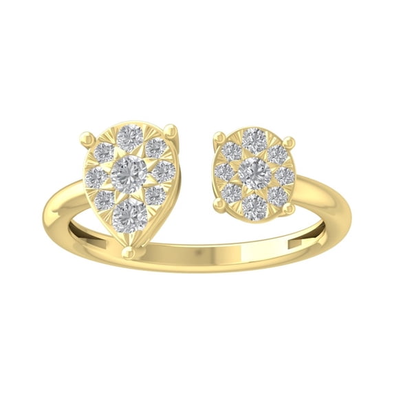 ARAIYA FINE JEWELRY 10K Yellow Gold Diamond Cluster Ring (1/2 cttw, I-J Color, I2-I3 Clarity) Size 9