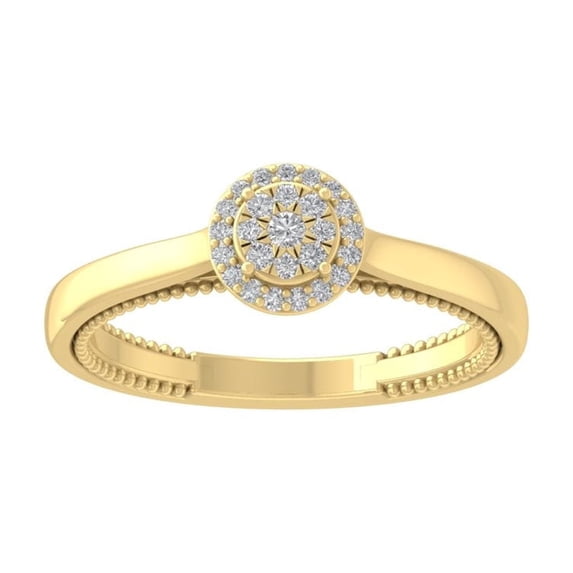 ARAIYA FINE JEWELRY 10K Yellow Gold Diamond Composite Cluster Ring (1/5 cttw, I-J Color, I2-I3 Clarity) Size 8.5