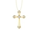 thumbnail image 1 of Araiya Fine Jewelry 10K Yellow Gold Diamond Cross Pendant with Gold Plated Silver Cable Chain Necklace (1/4 cttw, I2-I3 Clarity, I-J Color) 18inch | Metal Weight :3.051 gram, 1 of 1