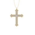 thumbnail image 1 of ARAIYA FINE JEWELRY 10K Yellow Gold Diamond Cross Pendant with Gold Plated Silver Cable Chain Necklace (1/2 cttw, I-J Color, I2-I3 Clarity) 18", 1 of 1