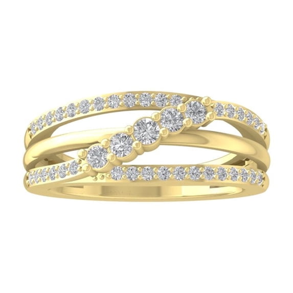 ARAIYA FINE JEWELRY 10K Yellow Gold Diamond Fashion Band Ring (1/2 cttw, I-J Color, I2-I3 Clarity) Size 9.5