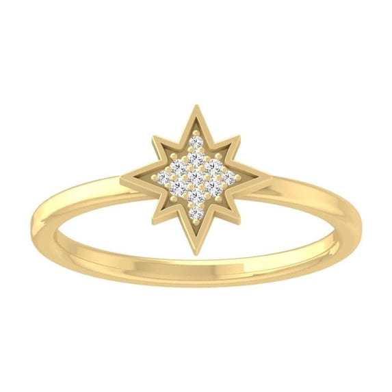 ARAIYA FINE JEWELRY 10K Yellow Gold Diamond Fashion Band Ring (1/20 cttw, I-J Color, I2-I3 Clarity) Size 7