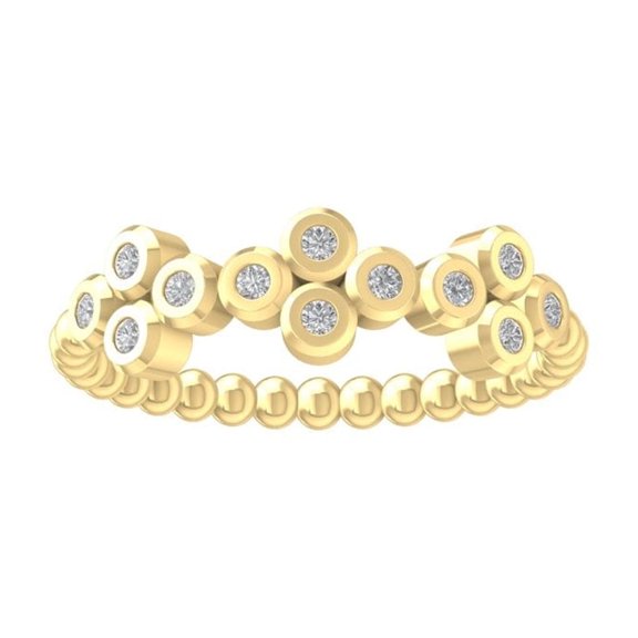 ARAIYA FINE JEWELRY 10K Yellow Gold Diamond Fashion Band Ring (1/6 cttw, I-J Color, I2-I3 Clarity) Size 9