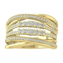 ARAIYA FINE JEWELRY 10K Yellow Gold Diamond Fashion Band Ring (3/4 cttw, I-J Color, I2-I3 Clarity) Size 7.5