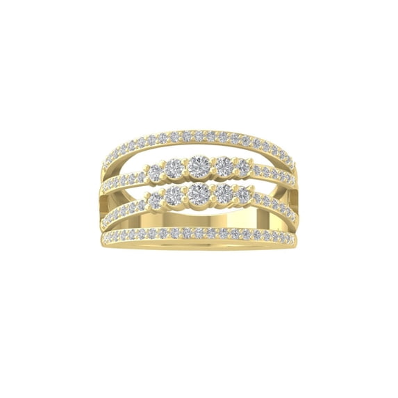 ARAIYA FINE JEWELRY 10K Yellow Gold Diamond Fashion Band Ring (3/4 cttw, I-J Color, I2-I3 Clarity) Size 8.5