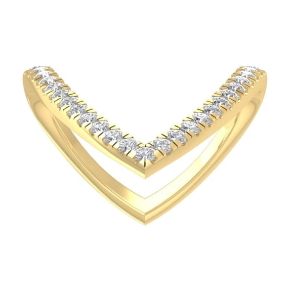 ARAIYA FINE JEWELRY 10K Yellow Gold Diamond Fashion Wedding Band Ring (1/2 cttw, I-J Color, I2-I3 Clarity) Size 6.5