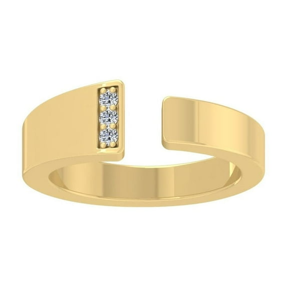 ARAIYA FINE JEWELRY 10K Yellow Gold Diamond Open Band Ring (1/20 cttw, I-J Color, I2-I3 Clarity) Size 8