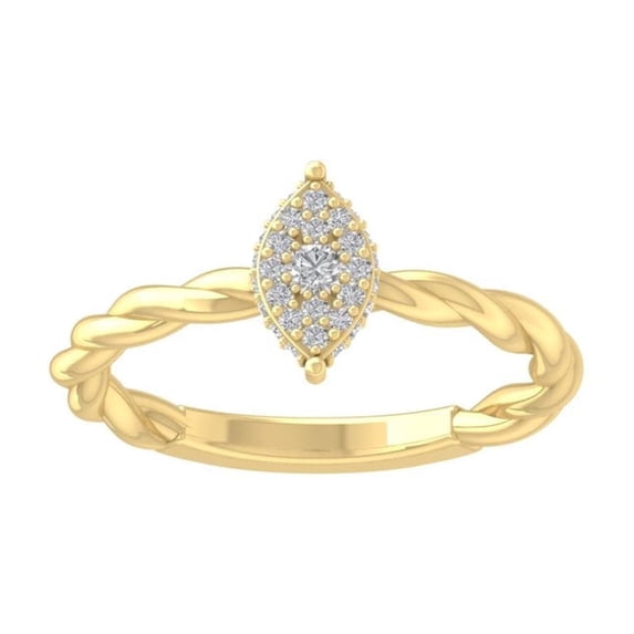 ARAIYA FINE JEWELRY 10K Yellow Gold Diamond Promise Ring (1/6 cttw, I-J Color, I2-I3 Clarity) Size 10