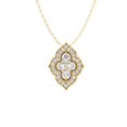 thumbnail image 1 of Araiya Fine Jewelry 10K Yellow Gold Diamond Star Rhombic Pendant with Gold Plated Silver Cable Chain Necklace (1/4 cttw, I2-I3 Clarity, I-J Color) 18inch | Metal Weight :2.019 gram, 1 of 1