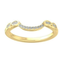 ARAIYA FINE JEWELRY 10K Yellow Gold Diamond Wedding Band Ring (1/10 cttw, I-J Color, I2-I3 Clarity) Size 5.5