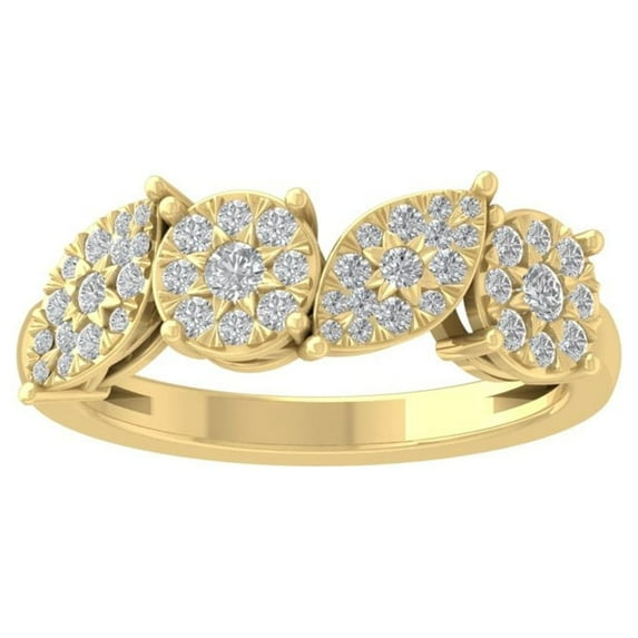 ARAIYA FINE JEWELRY 10K Yellow Gold Diamond Wedding Band Ring (1/2 cttw, I-J Color, I2-I3 Clarity) Size 8