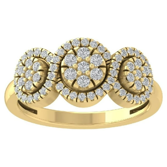 ARAIYA FINE JEWELRY 10K Yellow Gold Diamond Wedding Band Ring (1/2 cttw, I-J Color, I2-I3 Clarity) Size 8