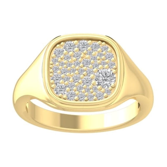 ARAIYA FINE JEWELRY 10K Yellow Gold Diamond Wedding Band Ring (1/2 cttw, I-J Color, I2-I3 Clarity) Size 9