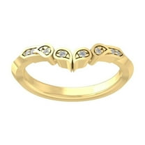 ARAIYA FINE JEWELRY 10K Yellow Gold Diamond Wedding Band Ring (1/20 cttw, I-J Color, I2-I3 Clarity) Size 6