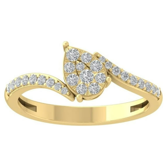 ARAIYA FINE JEWELRY 10K Yellow Gold Diamond Wedding Band Ring (1/3 cttw, I-J Color, I2-I3 Clarity) Size 10