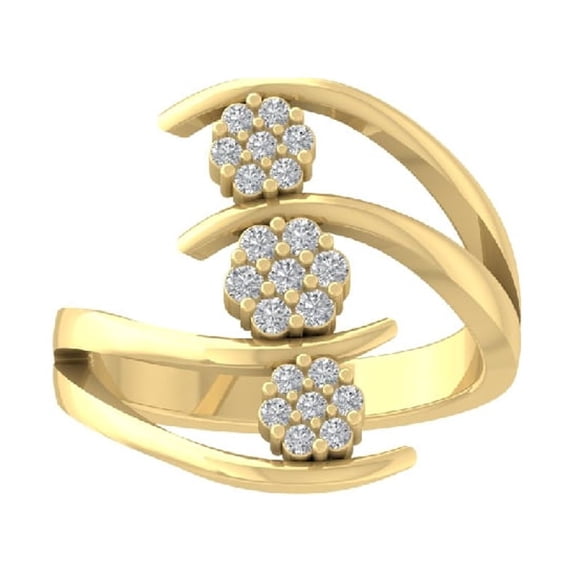ARAIYA FINE JEWELRY 10K Yellow Gold Diamond Wedding Band Ring (1/3 cttw, I-J Color, I2-I3 Clarity) Size 7.5