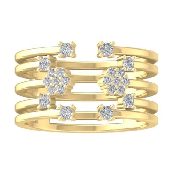 ARAIYA FINE JEWELRY 10K Yellow Gold Diamond Wedding Band Ring (1/3 cttw, I-J Color, I2-I3 Clarity) Size 7.5