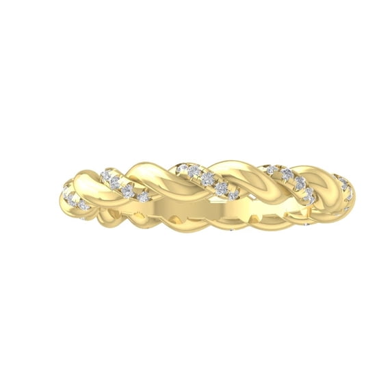 ARAIYA FINE JEWELRY 10K Yellow Gold Diamond Wedding Band Ring (1/3 cttw, I-J Color, I2-I3 Clarity) Size 8