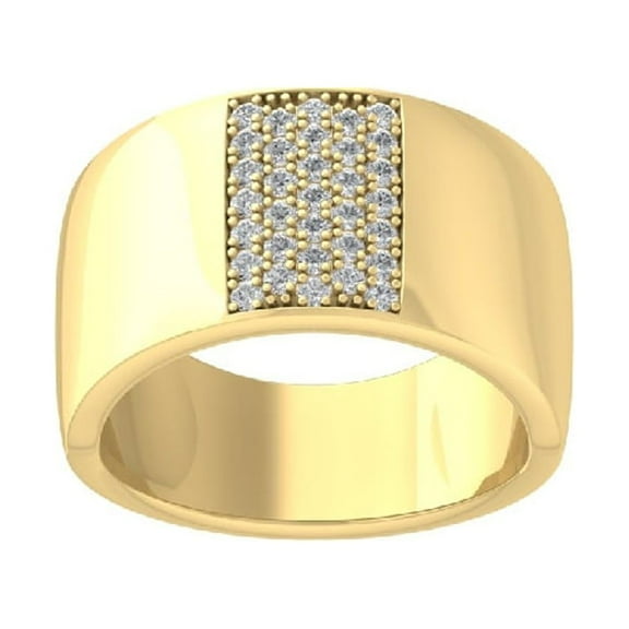 ARAIYA FINE JEWELRY 10K Yellow Gold Diamond Wedding Band Ring (1/4 cttw, I-J Color, I2-I3 Clarity) Size 10