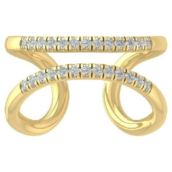 ARAIYA FINE JEWELRY 10K Yellow Gold Diamond Wedding Band Ring (1/4 cttw, I-J Color, I2-I3 Clarity) Size 5.5