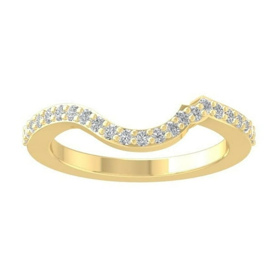 ARAIYA FINE JEWELRY 10K Yellow Gold Diamond Wedding Band Ring (1/4 cttw, I-J Color, I2-I3 Clarity) Size 5