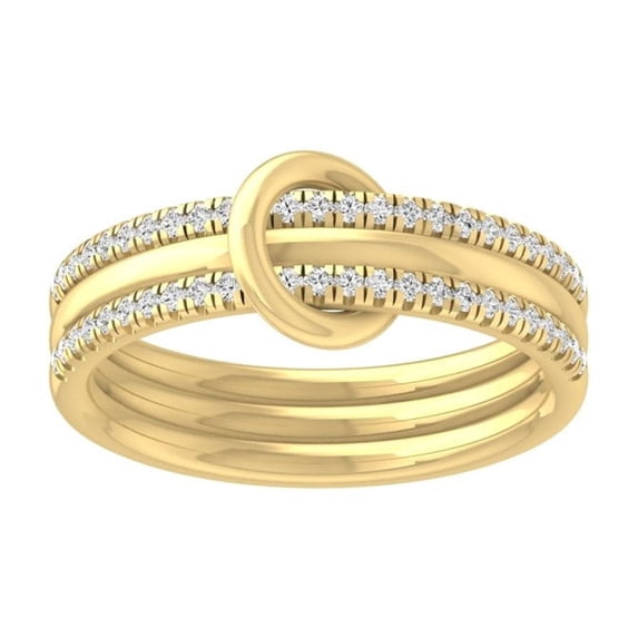 ARAIYA FINE JEWELRY 10K Yellow Gold Diamond Wedding Band Ring (1/4 cttw, I-J Color, I2-I3 Clarity) Size 7