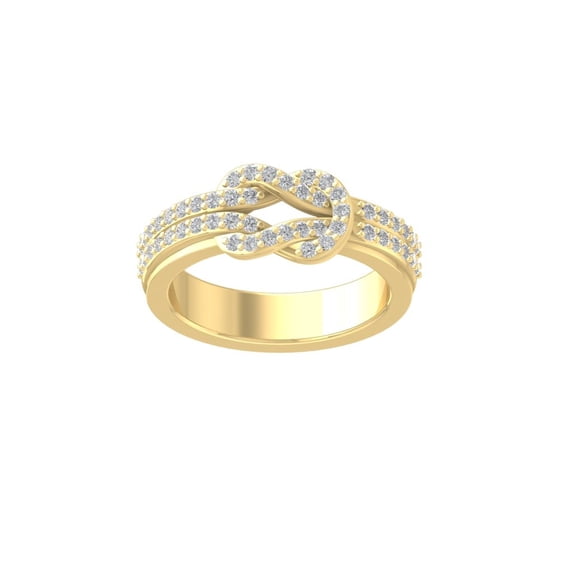 ARAIYA FINE JEWELRY 10K Yellow Gold Diamond Wedding Band Ring (1/4 cttw, I-J Color, I2-I3 Clarity) Size 9