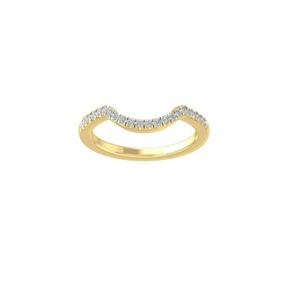 ARAIYA FINE JEWELRY 10K Yellow Gold Diamond Wedding Band Ring (1/6 cttw, I-J Color, I2-I3 Clarity) Size 10