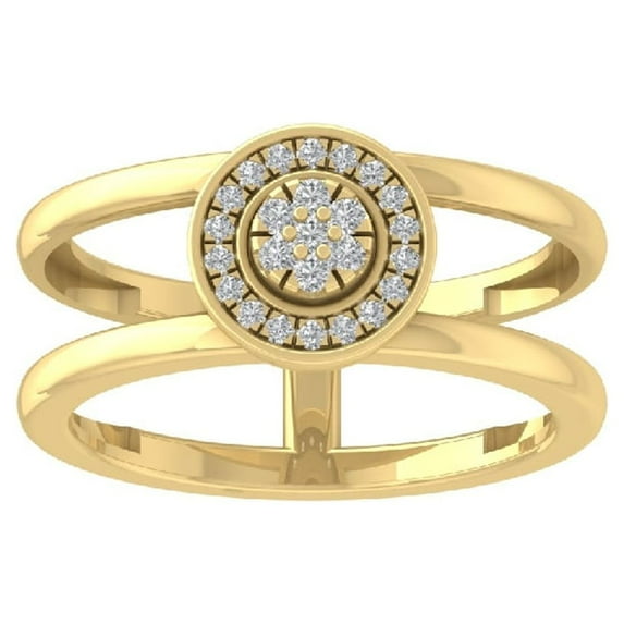 ARAIYA FINE JEWELRY 10K Yellow Gold Diamond Wedding Band Ring (1/8 cttw, I-J Color, I2-I3 Clarity) Size 9