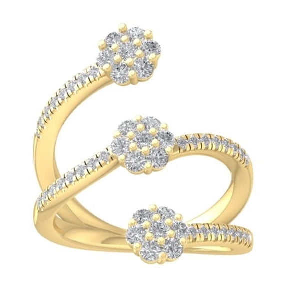 ARAIYA FINE JEWELRY 10K Yellow Gold Diamond Wedding Band Ring (3/4 cttw, I-J Color, I2-I3 Clarity) Size 8