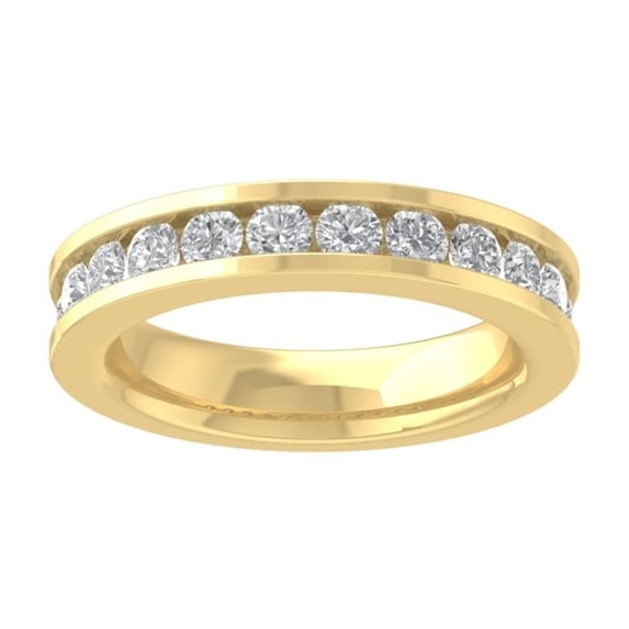 ARAIYA FINE JEWELRY 10K Yellow Gold Diamond Wedding Band Ring (3/4 cttw, I-J Color, I2-I3 Clarity) Size 8