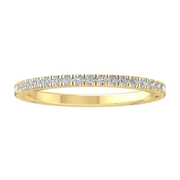 ARAIYA FINE JEWELRY 10K Yellow Gold Diamond Wedding Band Ring (3/8 cttw, I-J Color, I2-I3 Clarity) Size 7