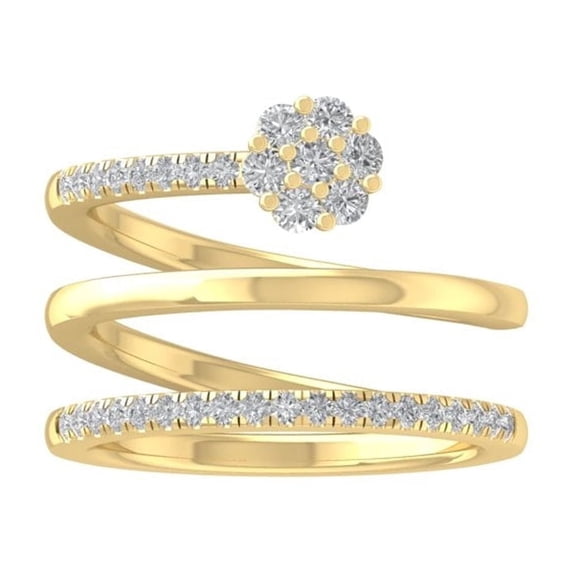 ARAIYA FINE JEWELRY 10K Yellow Gold Diamond Wedding Band Ring (3/8 cttw, I-J Color, I2-I3 Clarity) Size 9.5